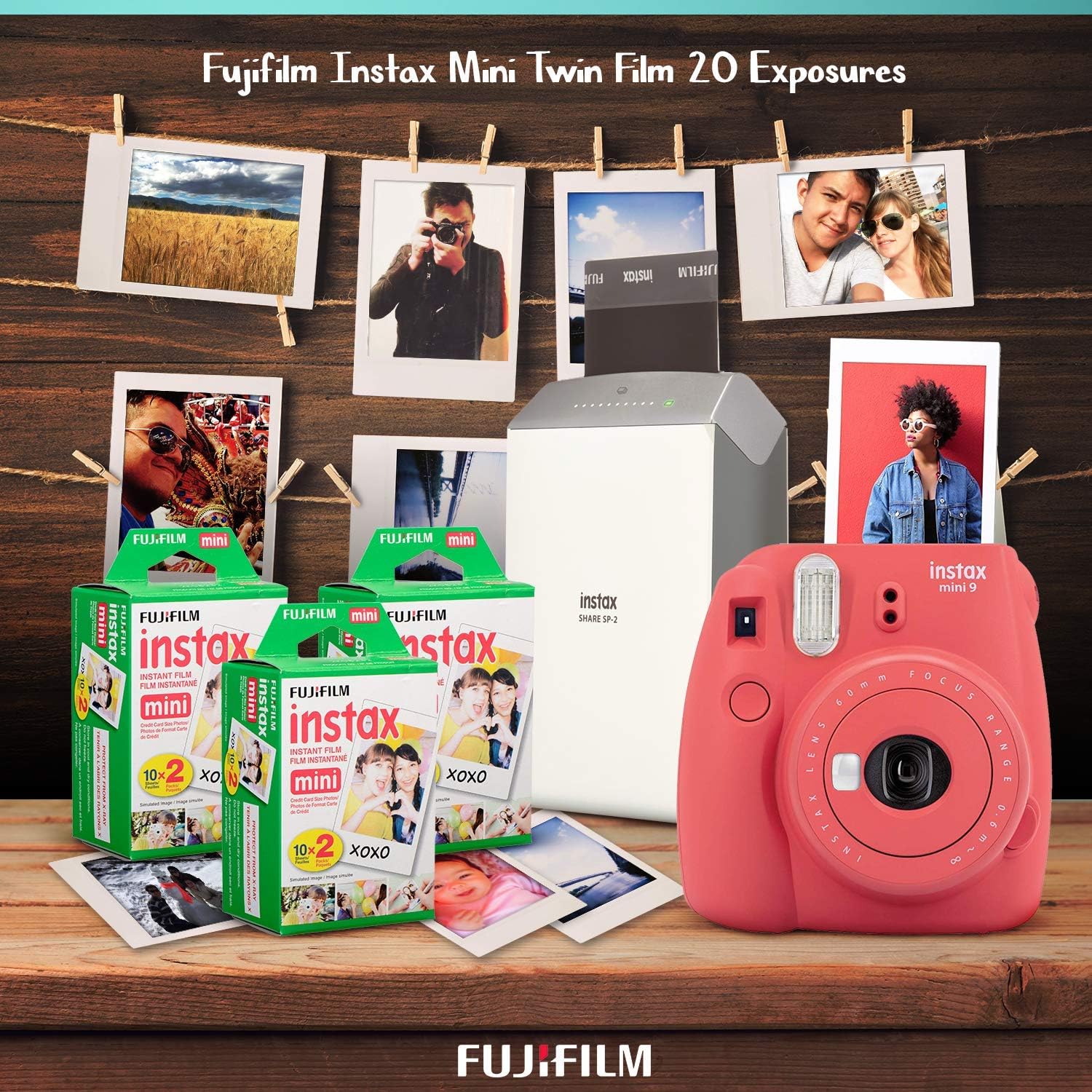 Lilac Purple Instant Film Camera with Twin Film 40 Exposures and Accessory Case A714