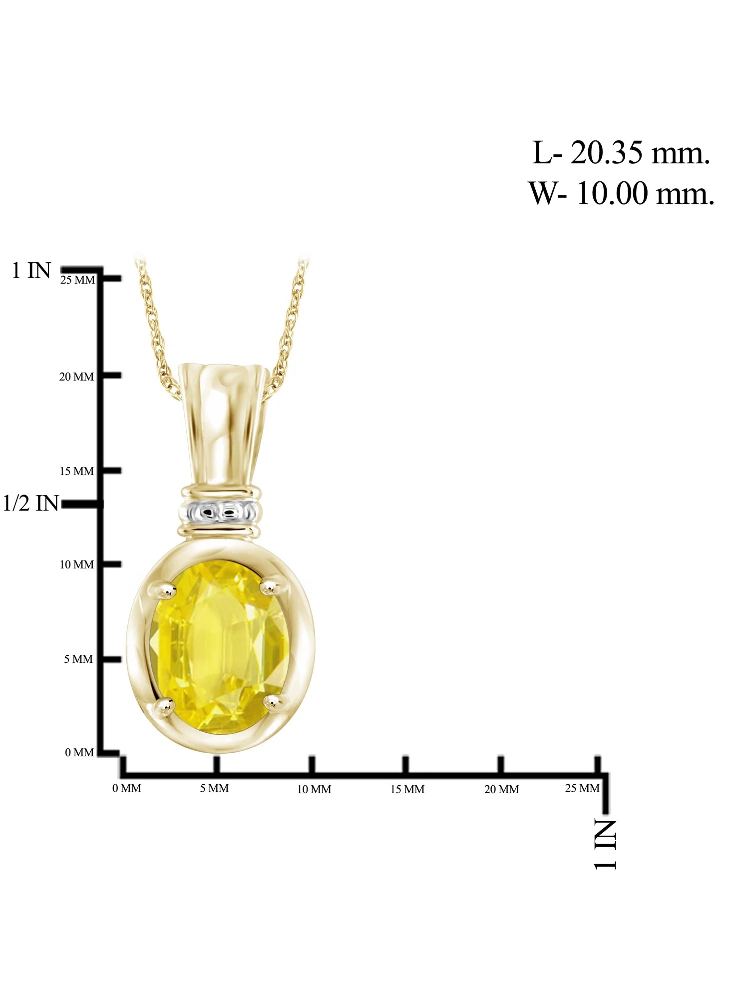 14K Gold Plated Silver Necklace with Genuine 2.00 CTW Yellow Sapphire K75911