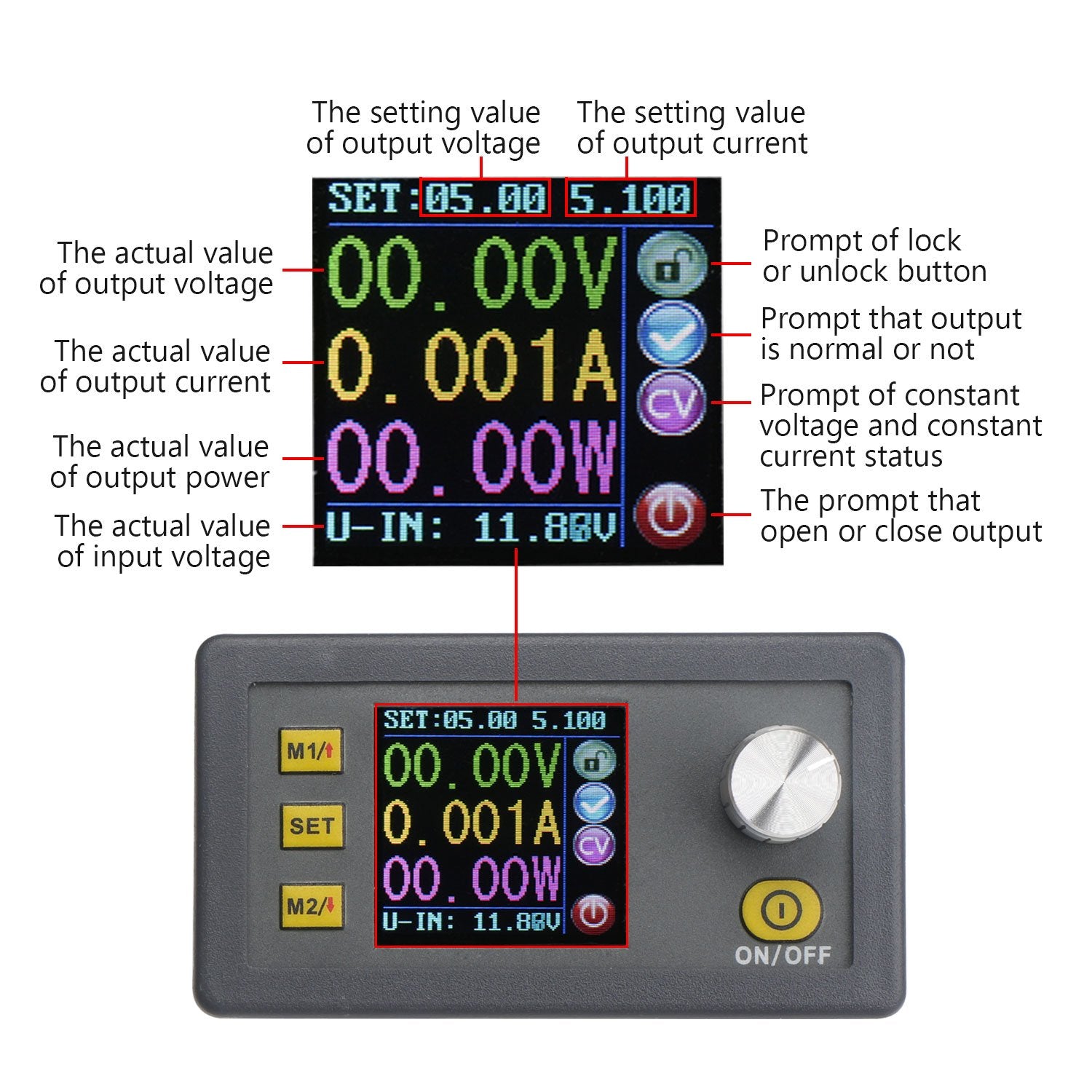 DC 6-55V to 0-50V 5A Buck Voltage Regulator LCD Display Pack of 2 N513090