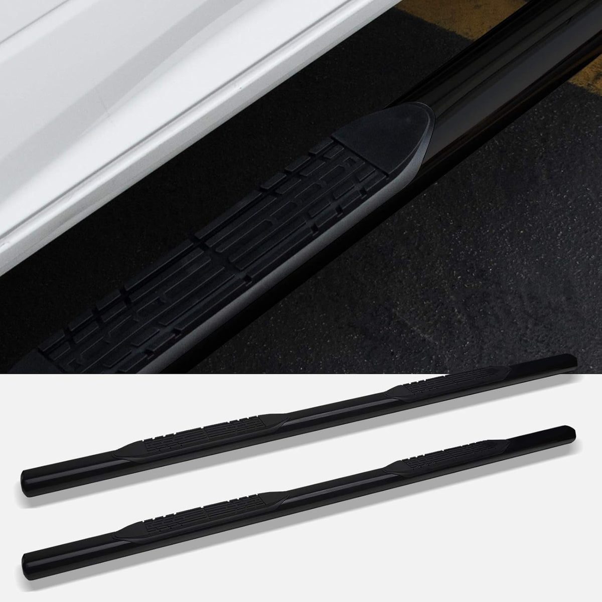 4 Oval Side Step Nerf Bars Black F336868