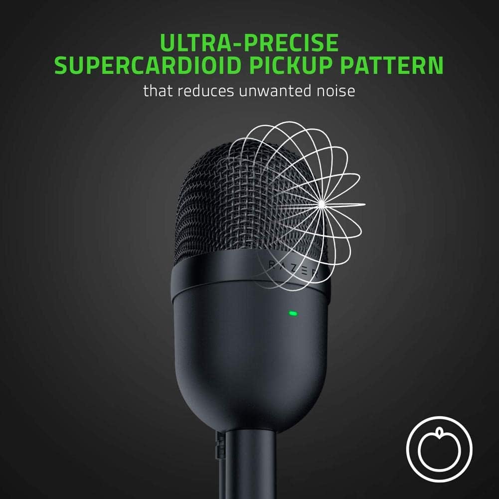 Black USB Streaming Microphone with Supercardioid Pick-Up Pattern S636