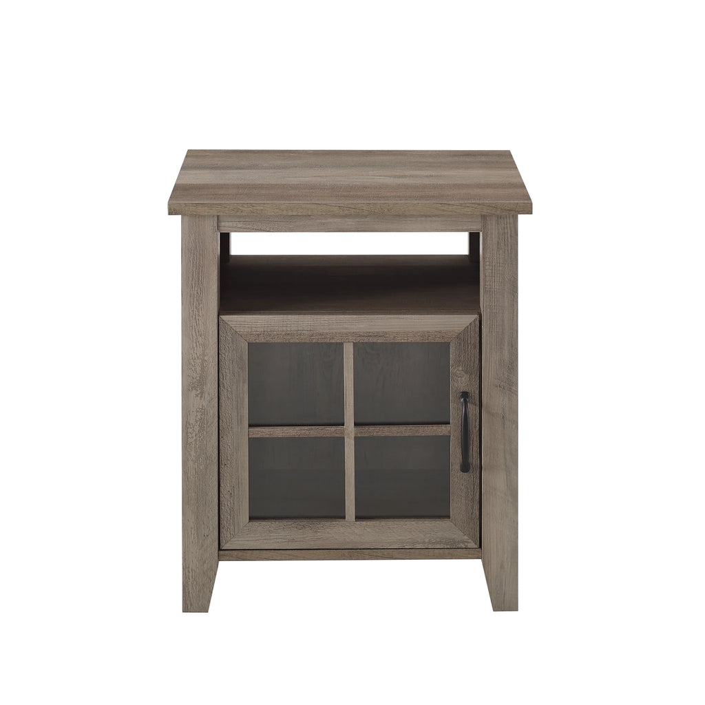 Grey Wash Glass Door Accent Table W22538