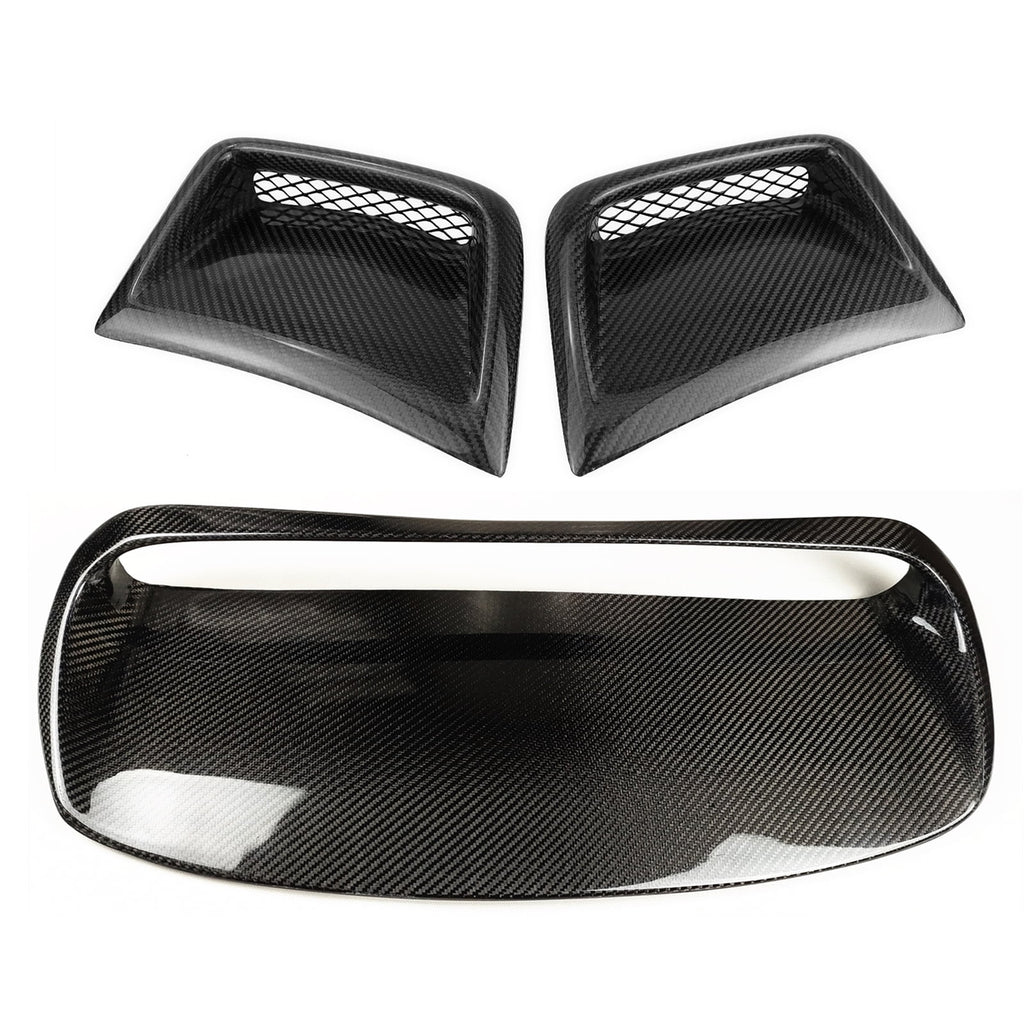 Black Carbon Fiber Hood Bonnet Vent Scoop P16966