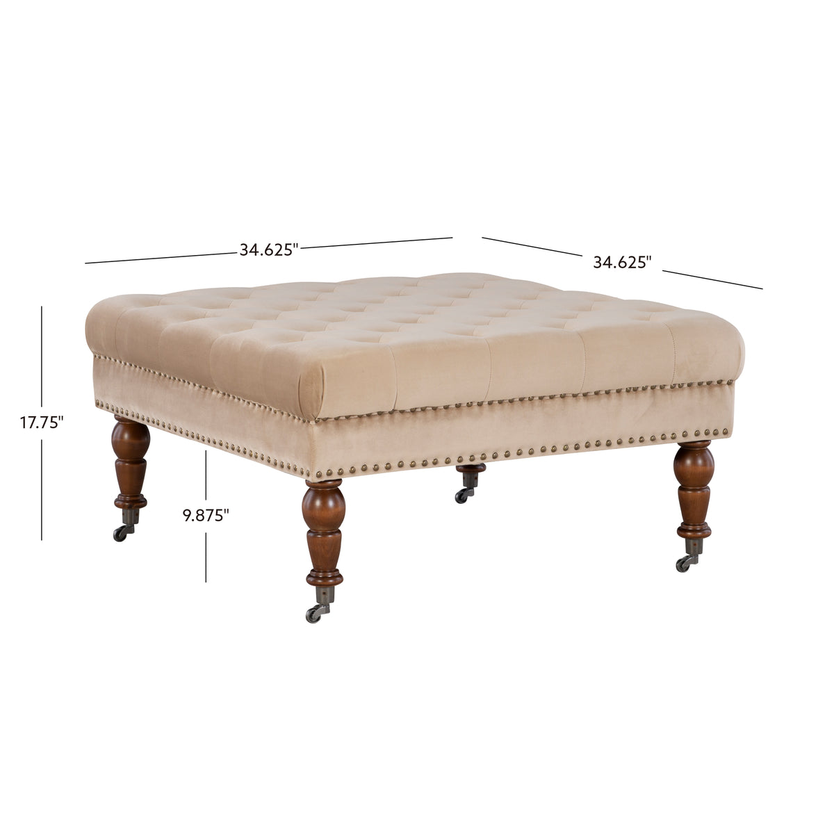 Velvet Square Tufted Ottoman M137390