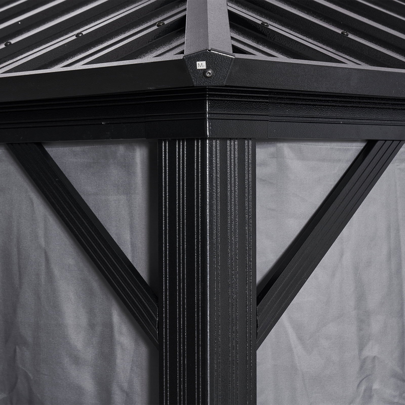 12x20 Galvanized Steel Hardtop Gazebo with Netting and Curtains A47111