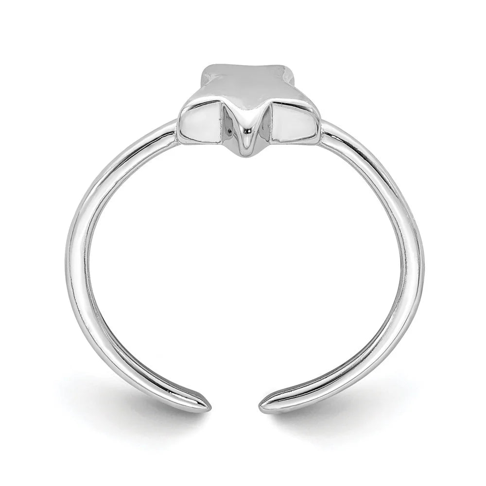 925 Sterling Silver Rhodium Plated Star Toe Ring N781768