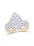 10kt Yellow Gold Diamond Bridal Wedding Ring Band Set 2 Cttw A454