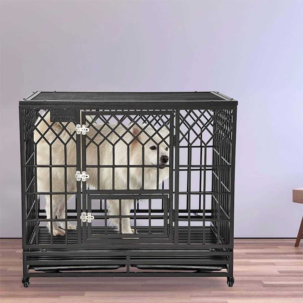 Heavy Duty Metal Dog Cage Pet Kennel Crate Playpen with Wheels D148