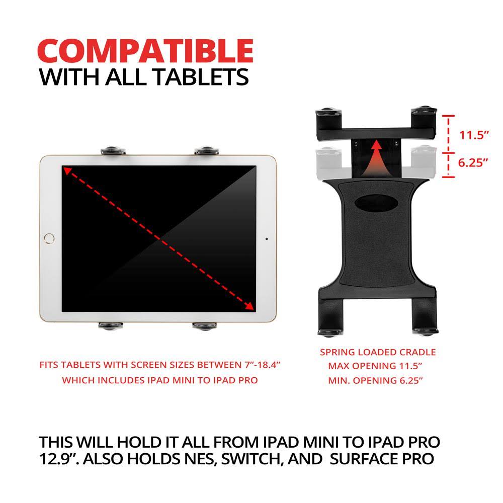 Aluminum 3-Way Adjustable Arm Tablet Cup Holder Mount C2115