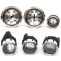 6 PC Spun Silver Mercury Gauge Set J2114