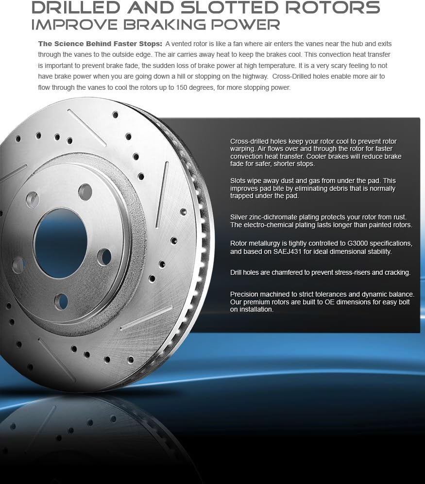 275mm 5 Lug Rotors + Ceramic Brake Pads + Clips R880