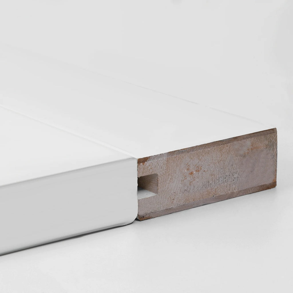 White Primed Paneled Wood Sliding Barn Door P5075