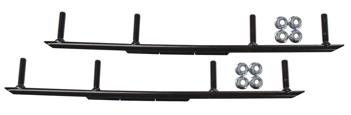 Blue XCS Snowmobile Skis with 4" Round Bars Complete Kit M12101
