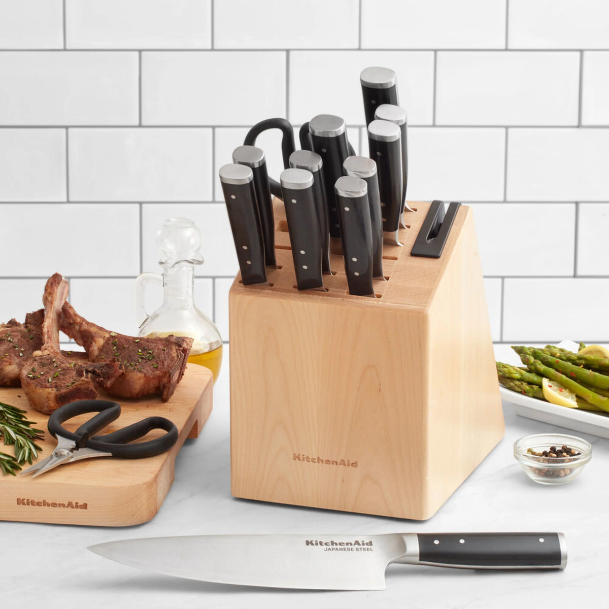 14-piece Forged Knife Block Set with Built-In Sharpener U3500