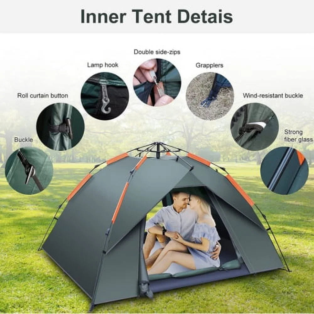 Waterproof Portable Dome Tent for 2/3/4/5 People T988