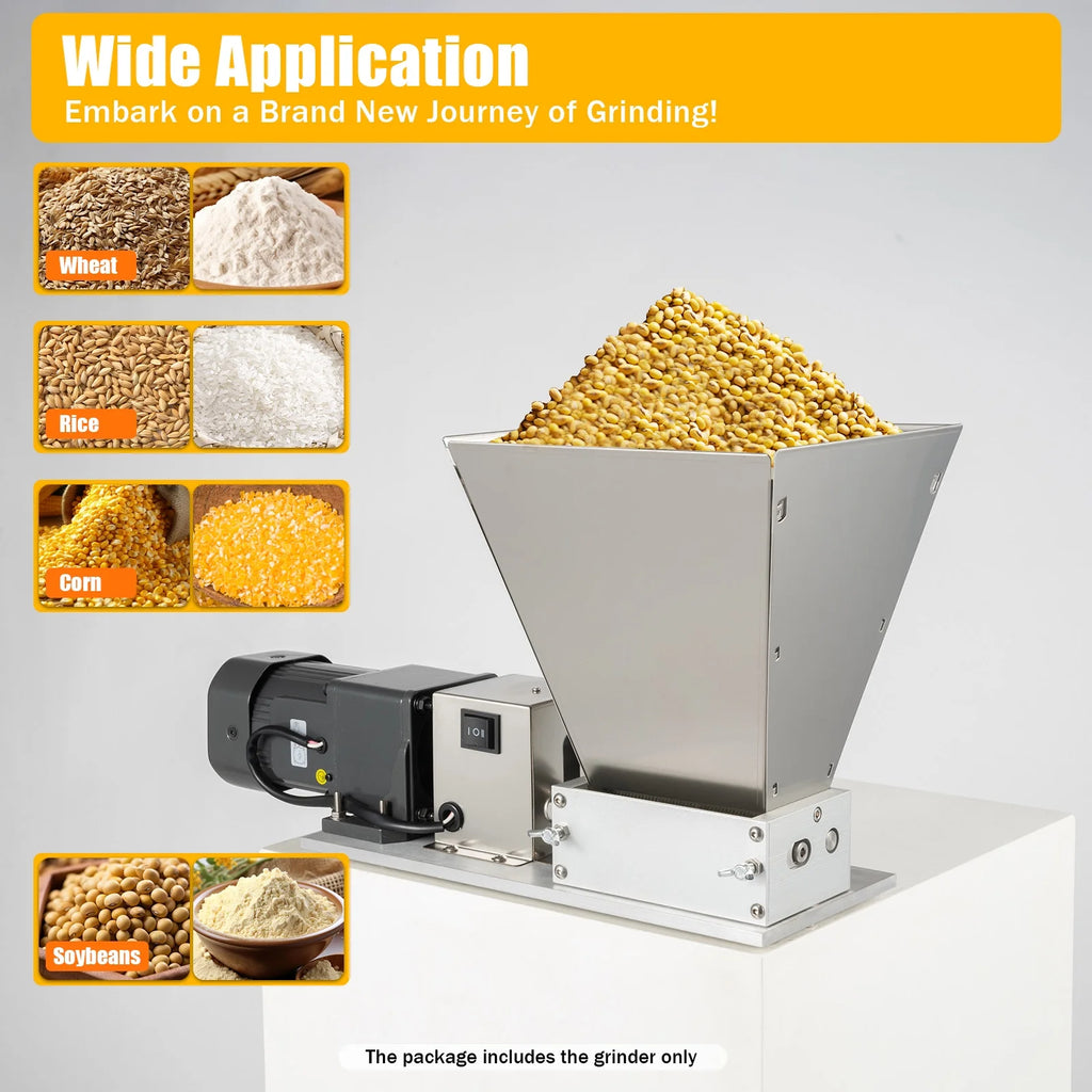 60W Electric Grain Grinder with Adjustable Roller Stainless Steel 4L D6766