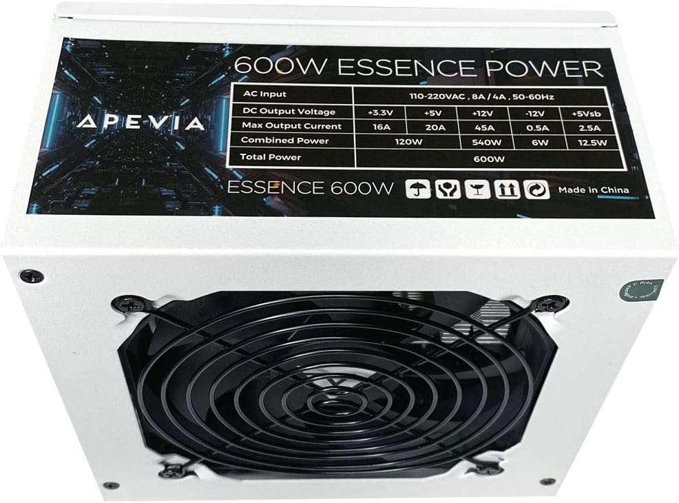 600W ATX Semi-Modular Power Supply with 120mm Black Fan M393