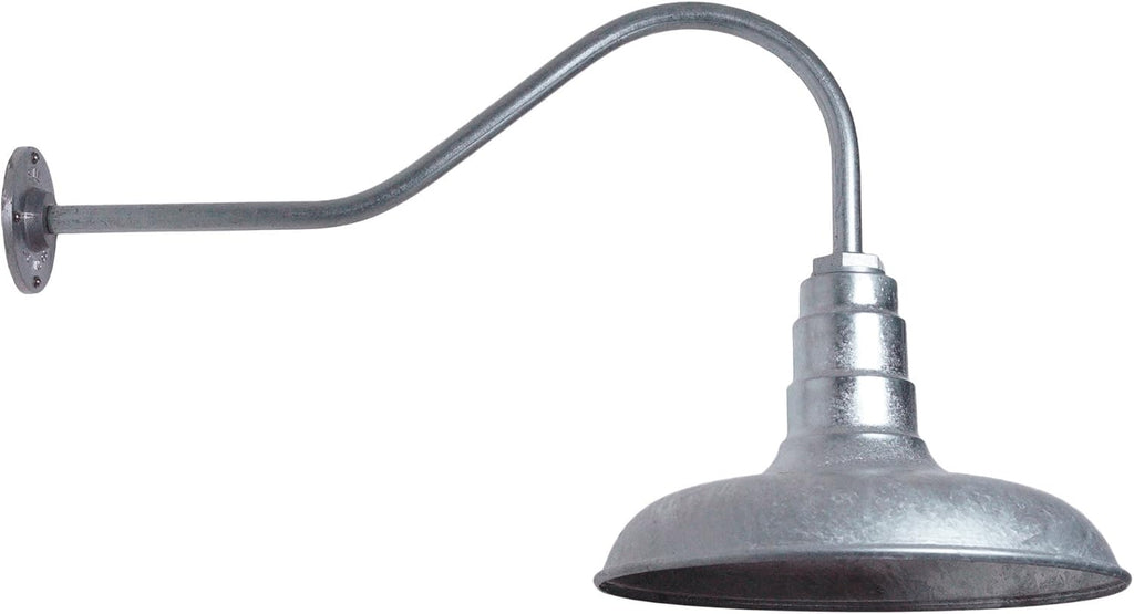 Gooseneck Barn Light with Steel Dome (11 Gooseneck, Green) Q839495
