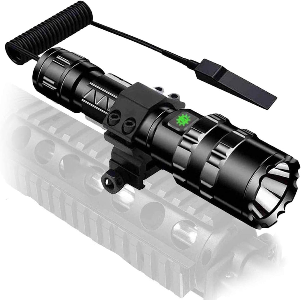 2 Pack Tactical Flashlight with Rail Mount, 4000 Lumen LED Weapon Light T359