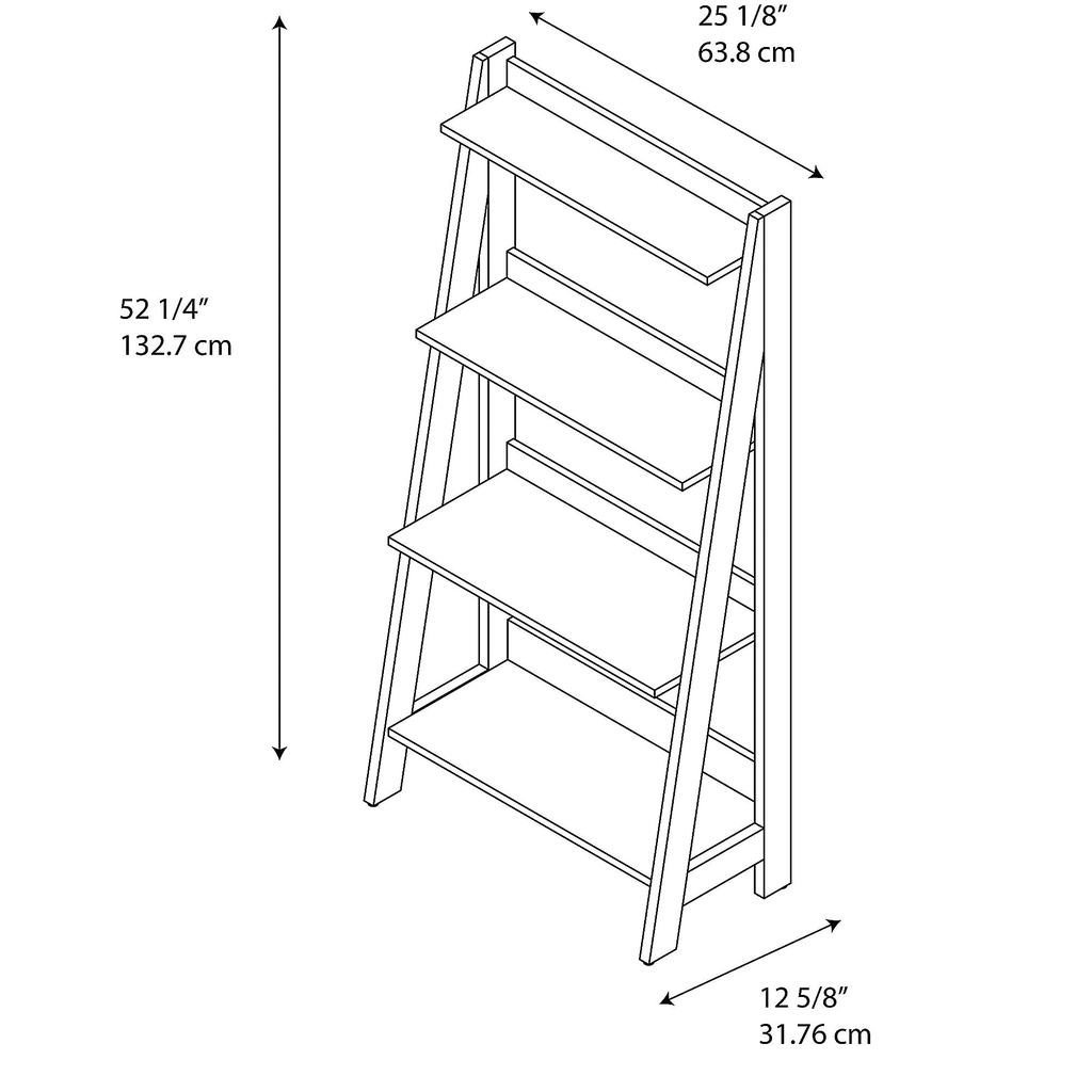Classic Black Ladder Bookcase T97044