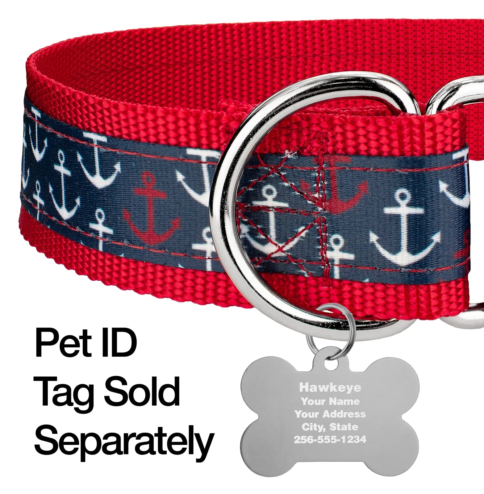 Nylon Martingale Adjustable Dog Collar, 1 1/2 inch, Large C5226