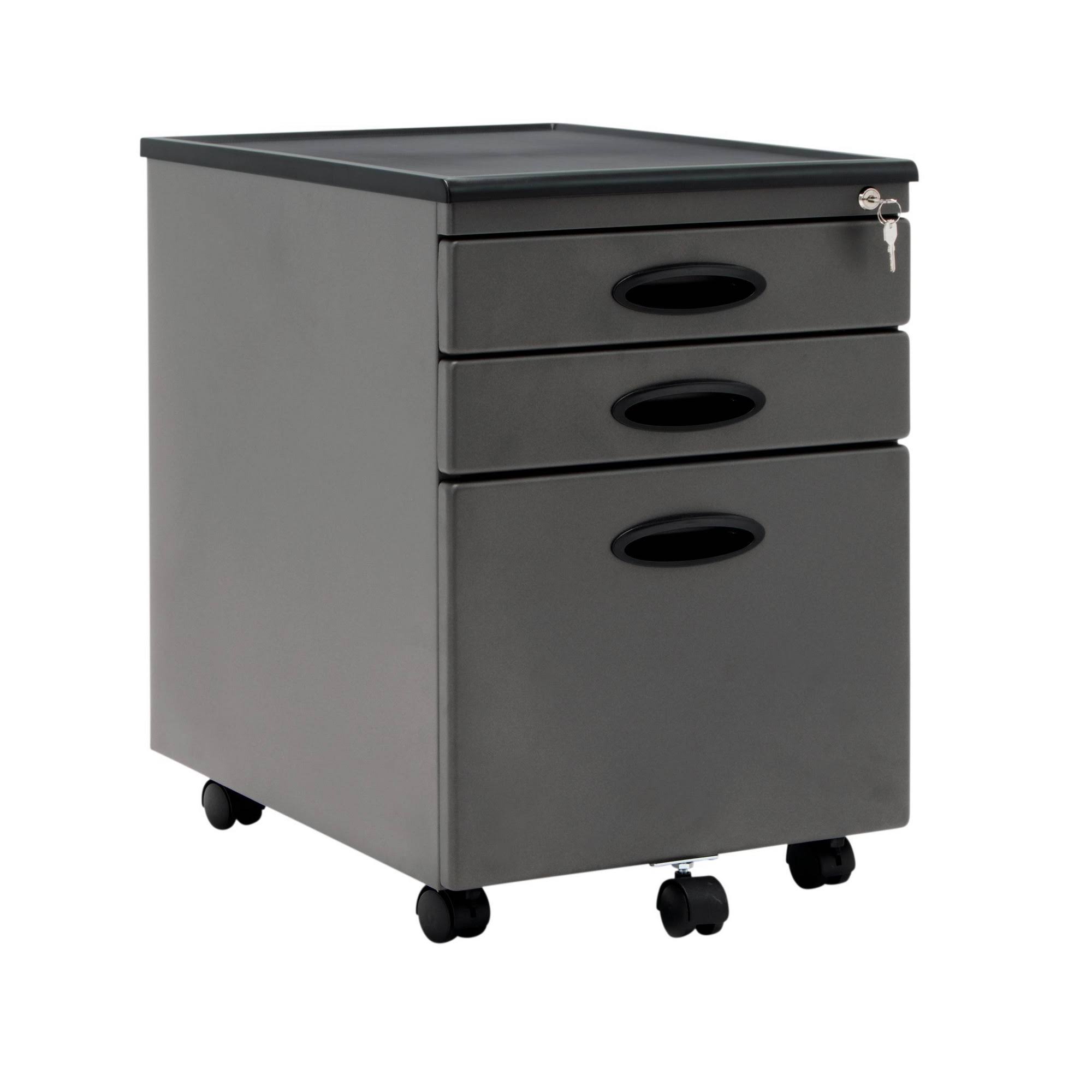 Pewter Mobile File Cabinet V9326
