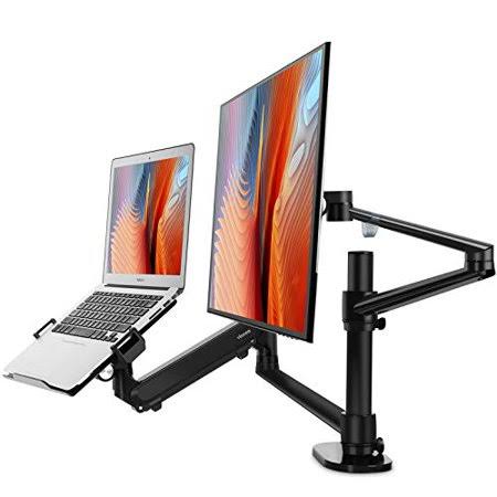 Adjustable Dual Monitor Arm Desk Stand with Laptop Tray X818