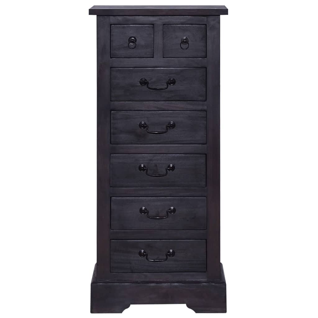 Black Solid Mahogany Wood Chest of Drawers H87335