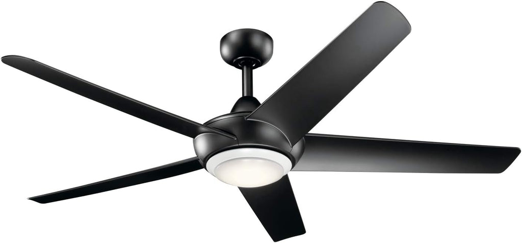52 inch LED Ceiling Fan in Nickel with Frosted White Polycarbonate Lens L2744