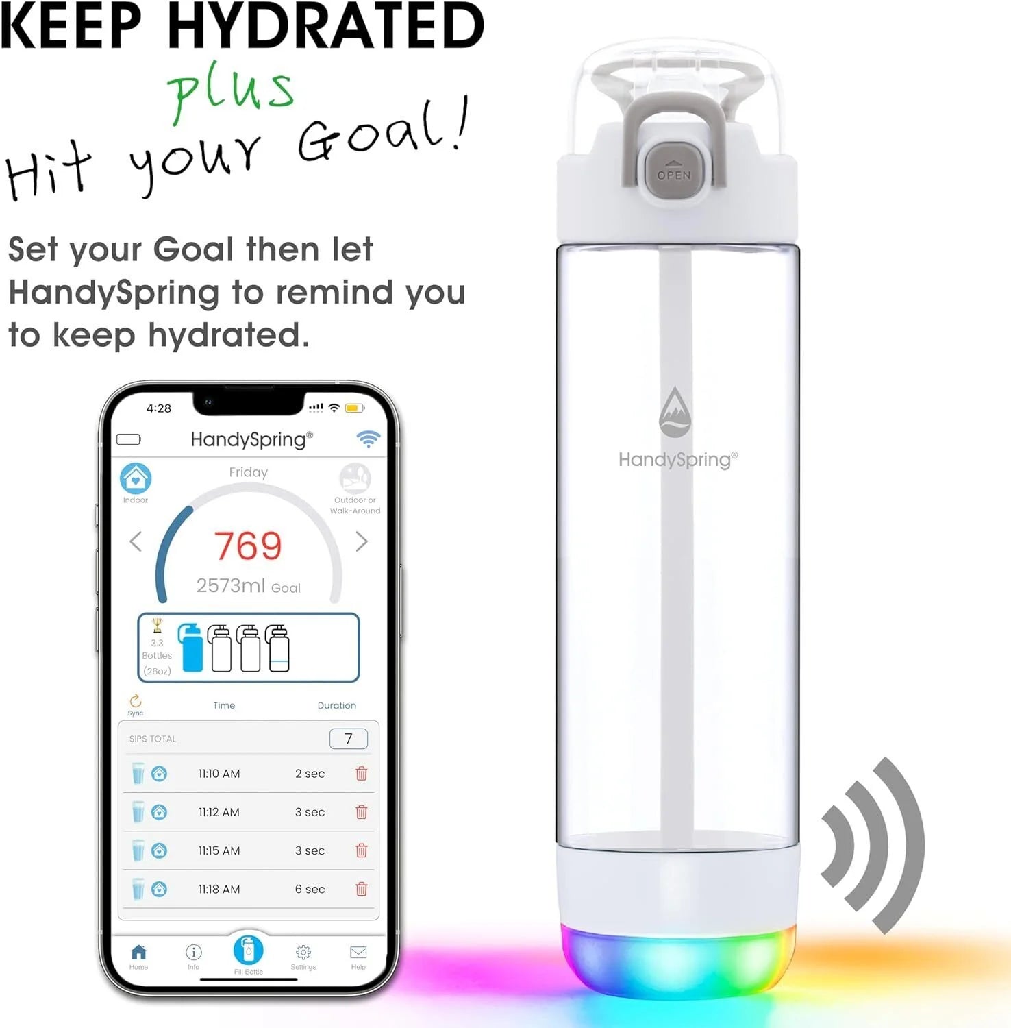 26 oz Smart Water Bottle with Straw H556