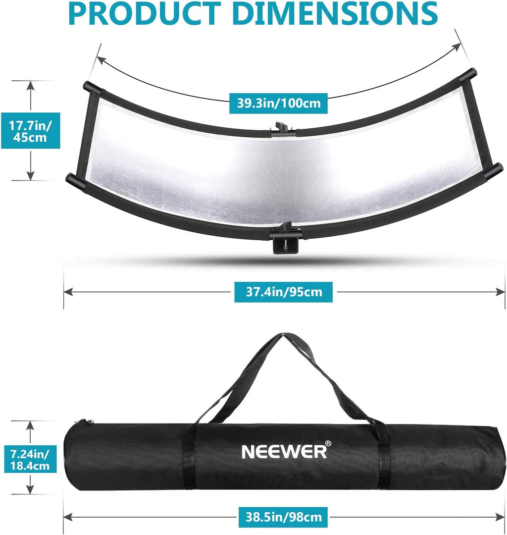 Black/White/Gold/Silver Photography Curved Lighting Reflector with Carrying Bag C4789