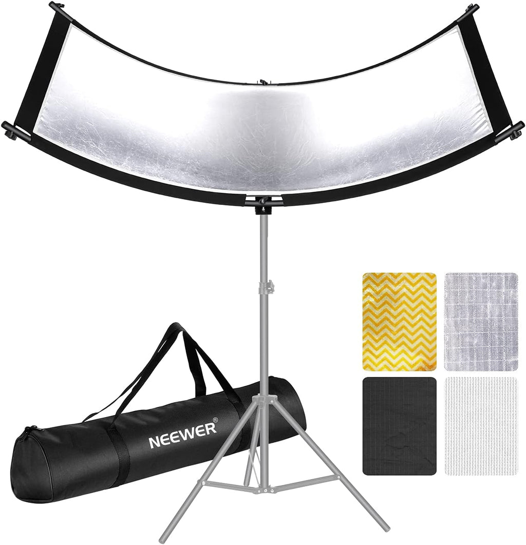 Black/White/Gold/Silver Photography Curved Lighting Reflector with Carrying Bag C4789