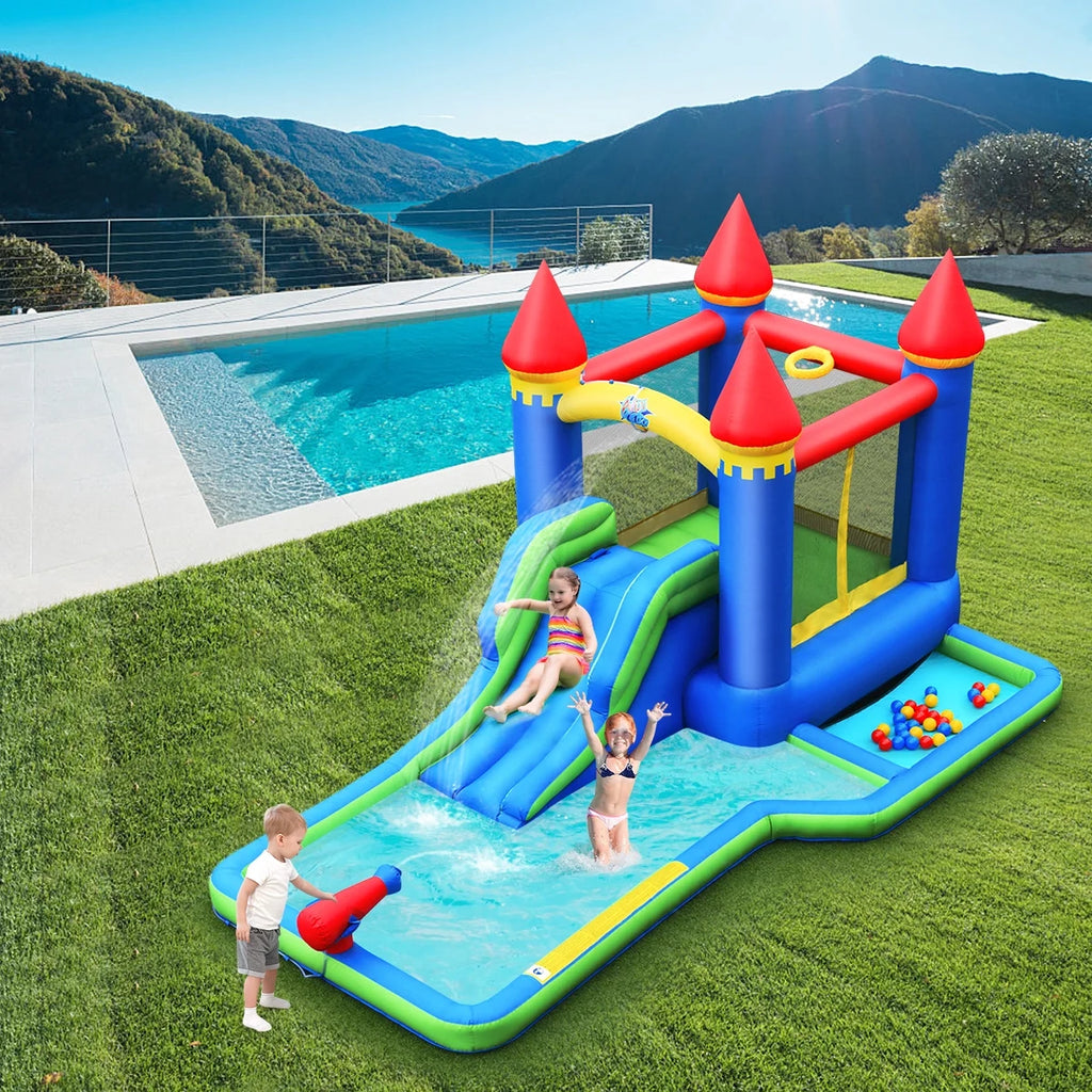 Inflatable Castle Bounce House Slide Water Park Ball Pit with 550W Blower X193