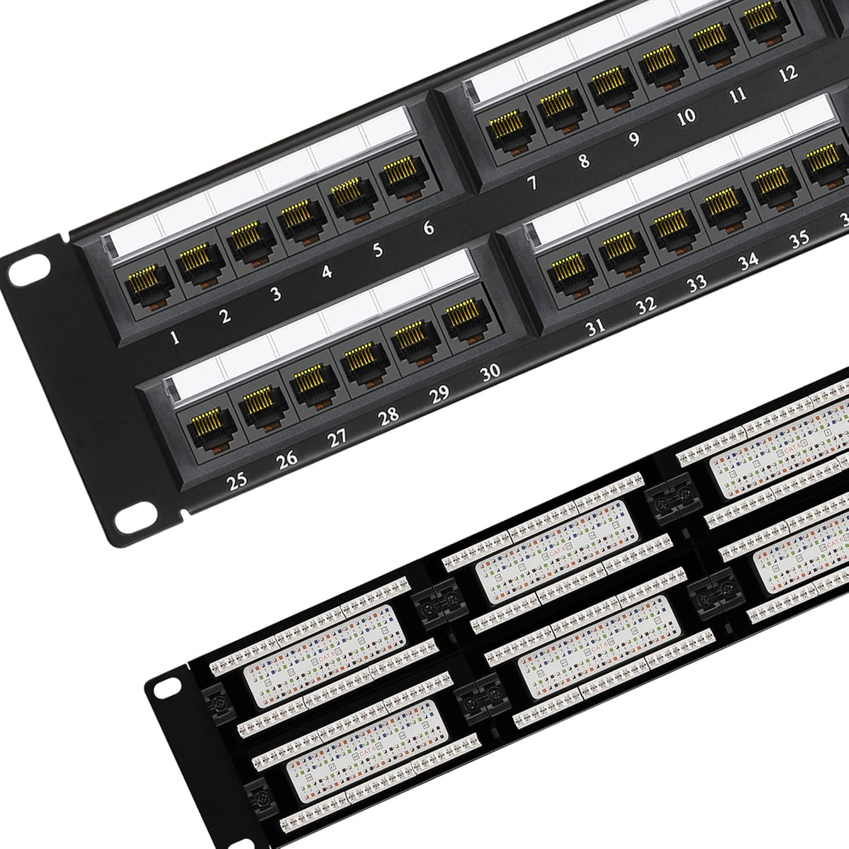 48 Port Cat6 10G UTP 19-Inch 1U Ethernet Patch Panel P5256
