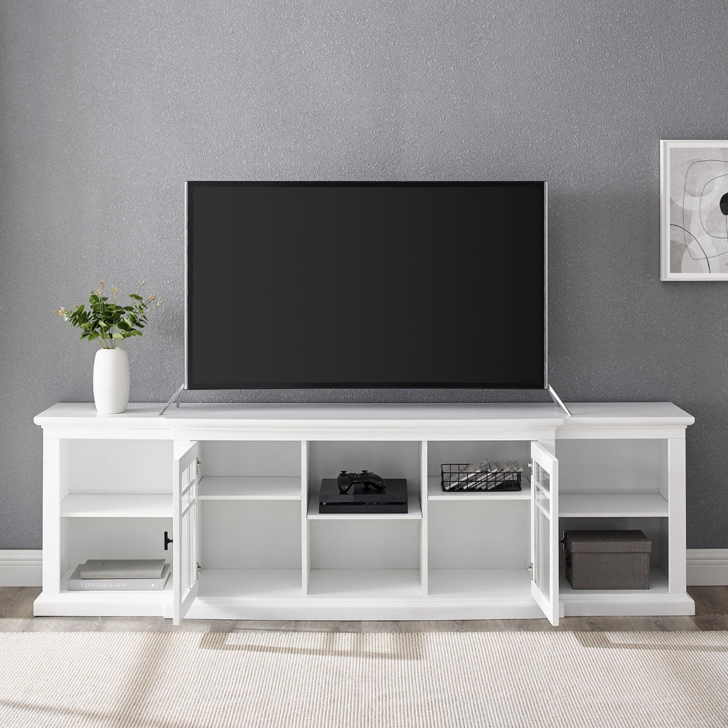 White Glass-Door TV Stand X493791