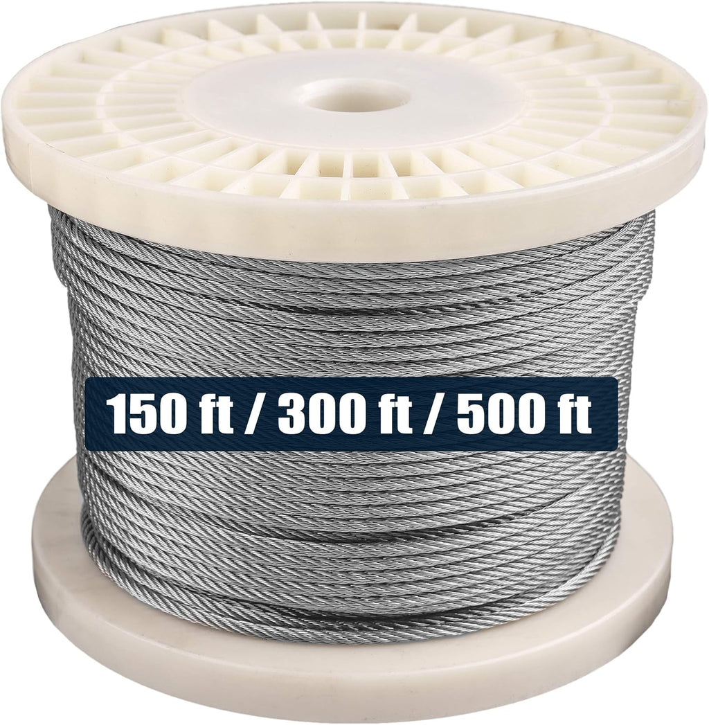 300 Feet 1/8 316 Stainless Steel Wire Rope Aircraft Cable 7x7 Pack of 2 N892