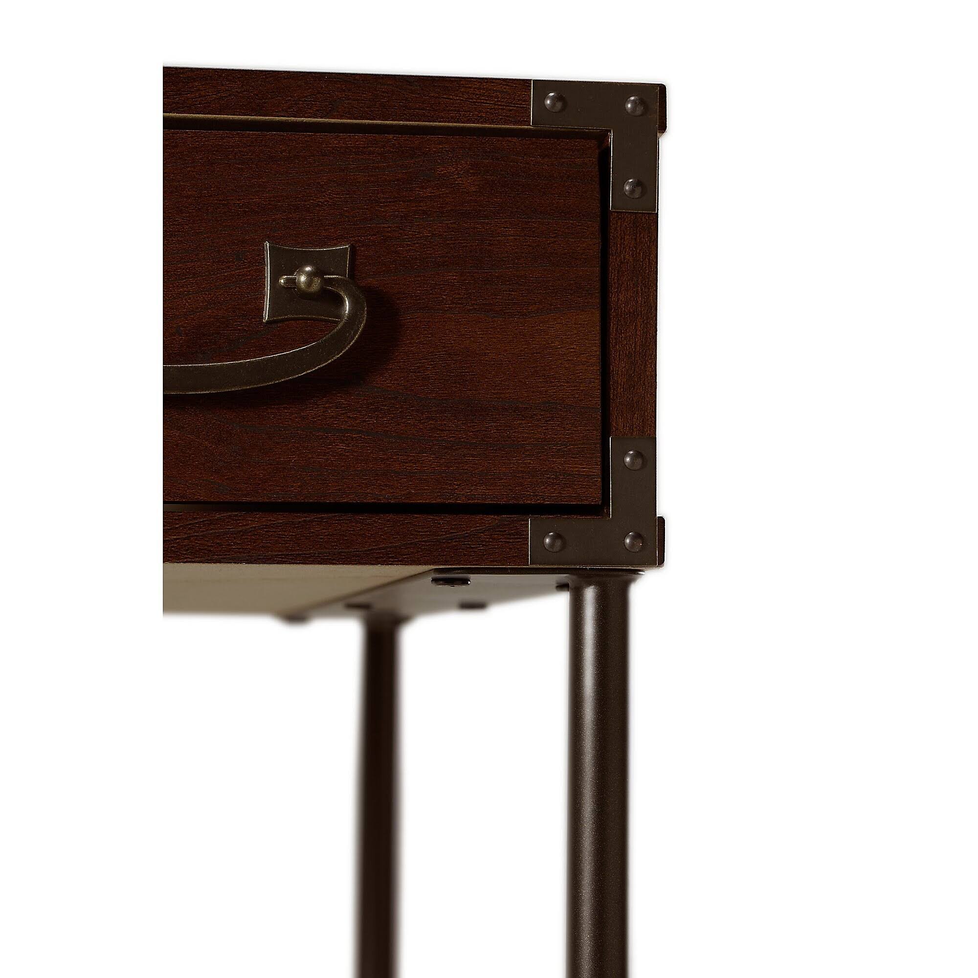 48W Writing Desk and 2 Drawer Mobile File Cabinet, Coastal Cherry V234