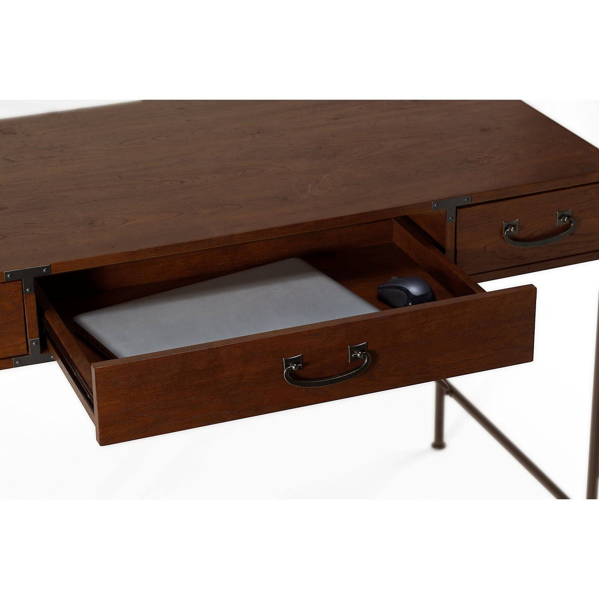 48W Writing Desk and 2 Drawer Mobile File Cabinet, Coastal Cherry V234