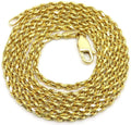 14K Yellow Gold 2mm Solid Rope Diamond Cut Chain Necklace Q126465