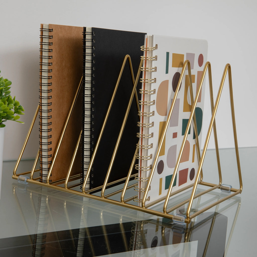 Gold Metal Magazine File Holder S9567
