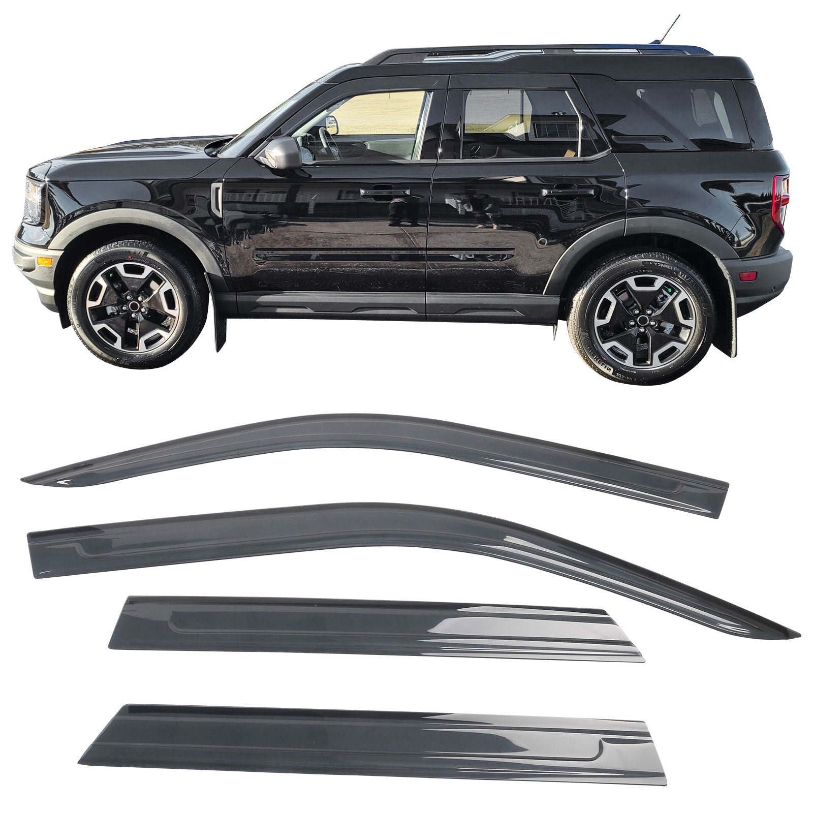 Black Acrylic Window Visors 4PCS Z120720