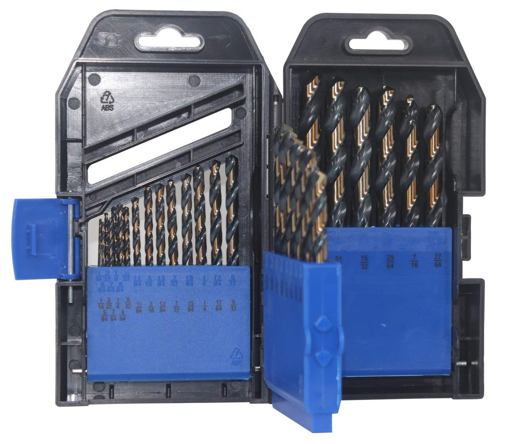 29 Piece Heavy Duty High Speed Steel Drill Bit Set with Black and Gold Finish W3401