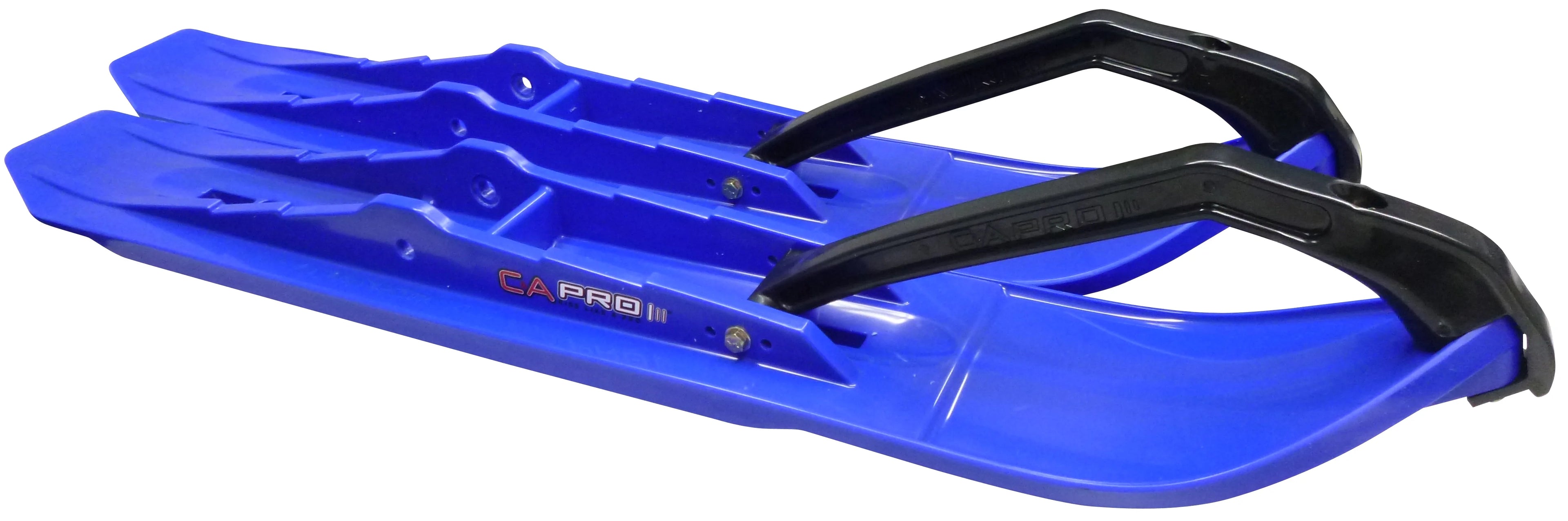 Blue XCS Snowmobile Skis with 4" Round Bars Complete Kit M12101