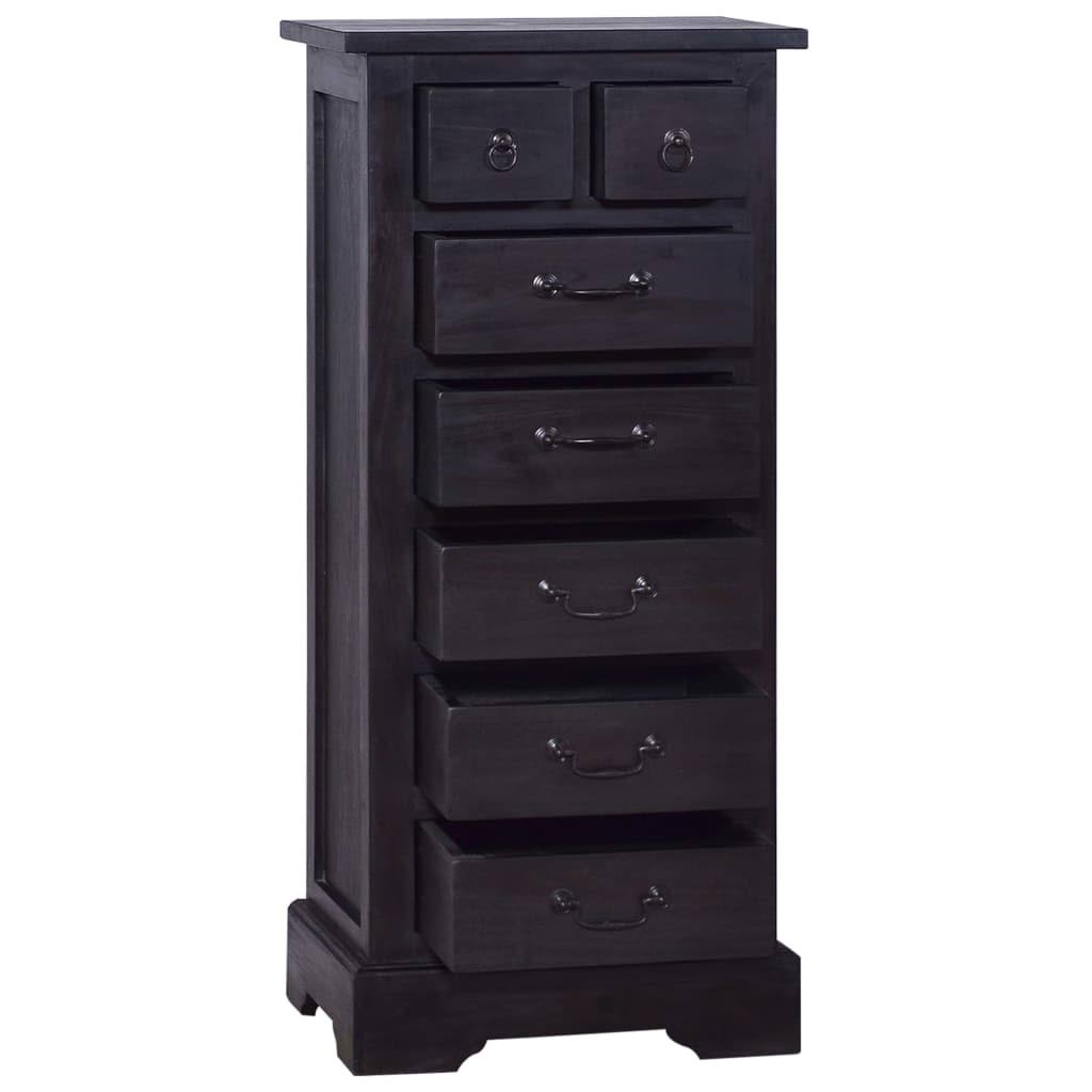 Black Solid Mahogany Wood Chest of Drawers H87335