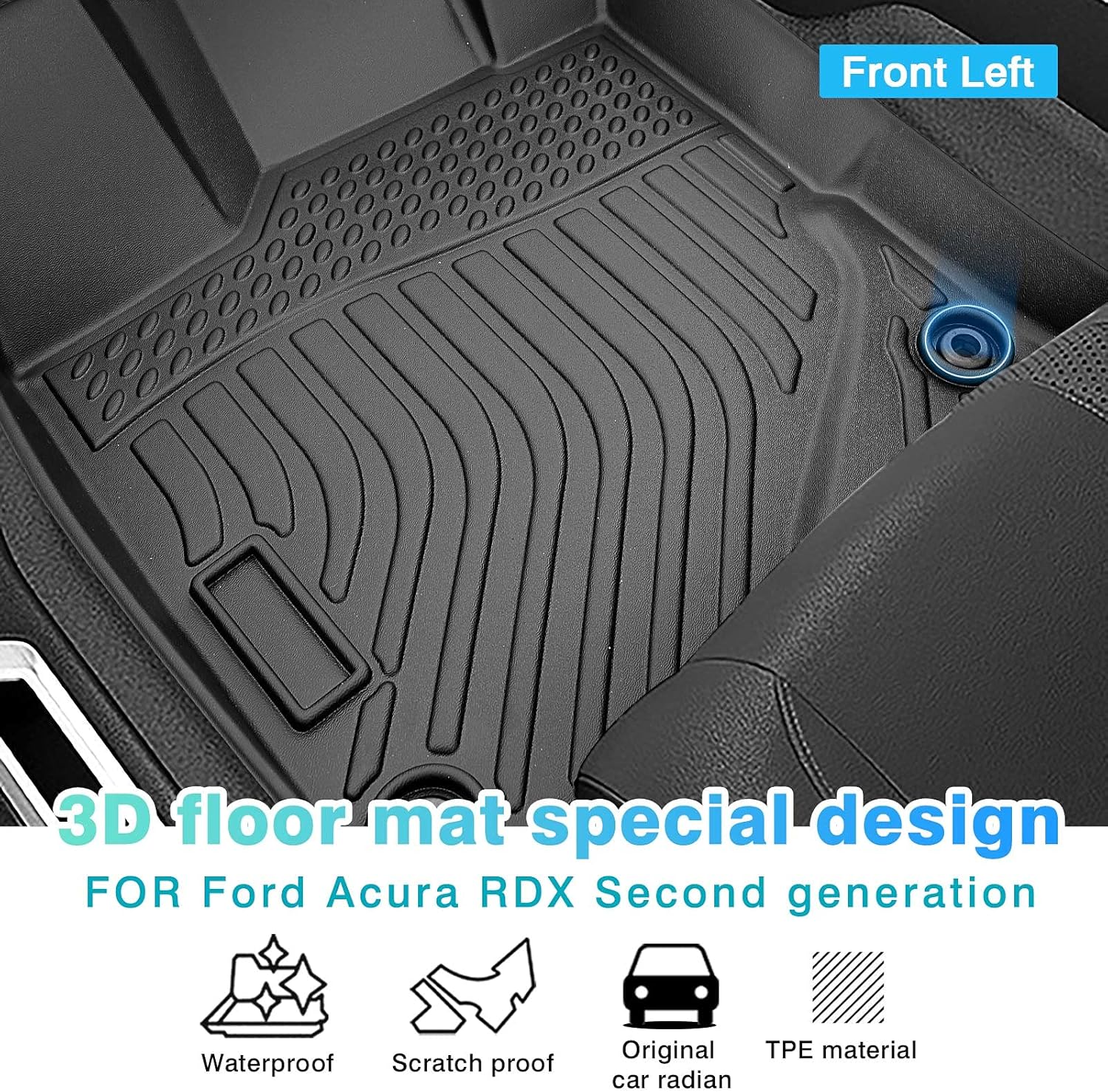 3D TPE All Weather Floor Liner for Acura RDX V257999