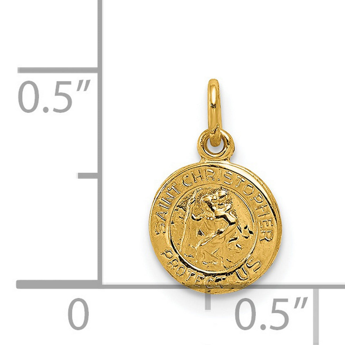 14k Yellow Gold Round Medal Pendant Y5776