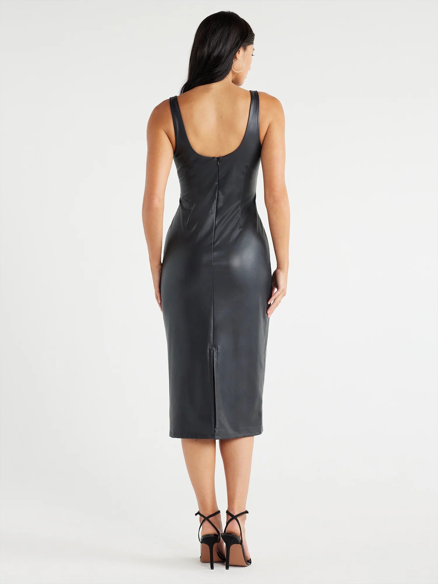 Faux Leather Dress X4492
