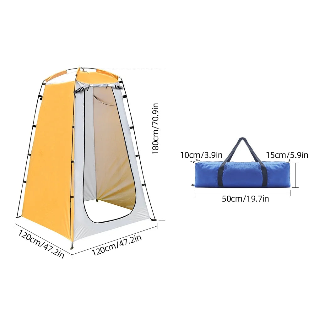 Portable Camping Shower Tent with Ventilation Window and Storage Pocket W423