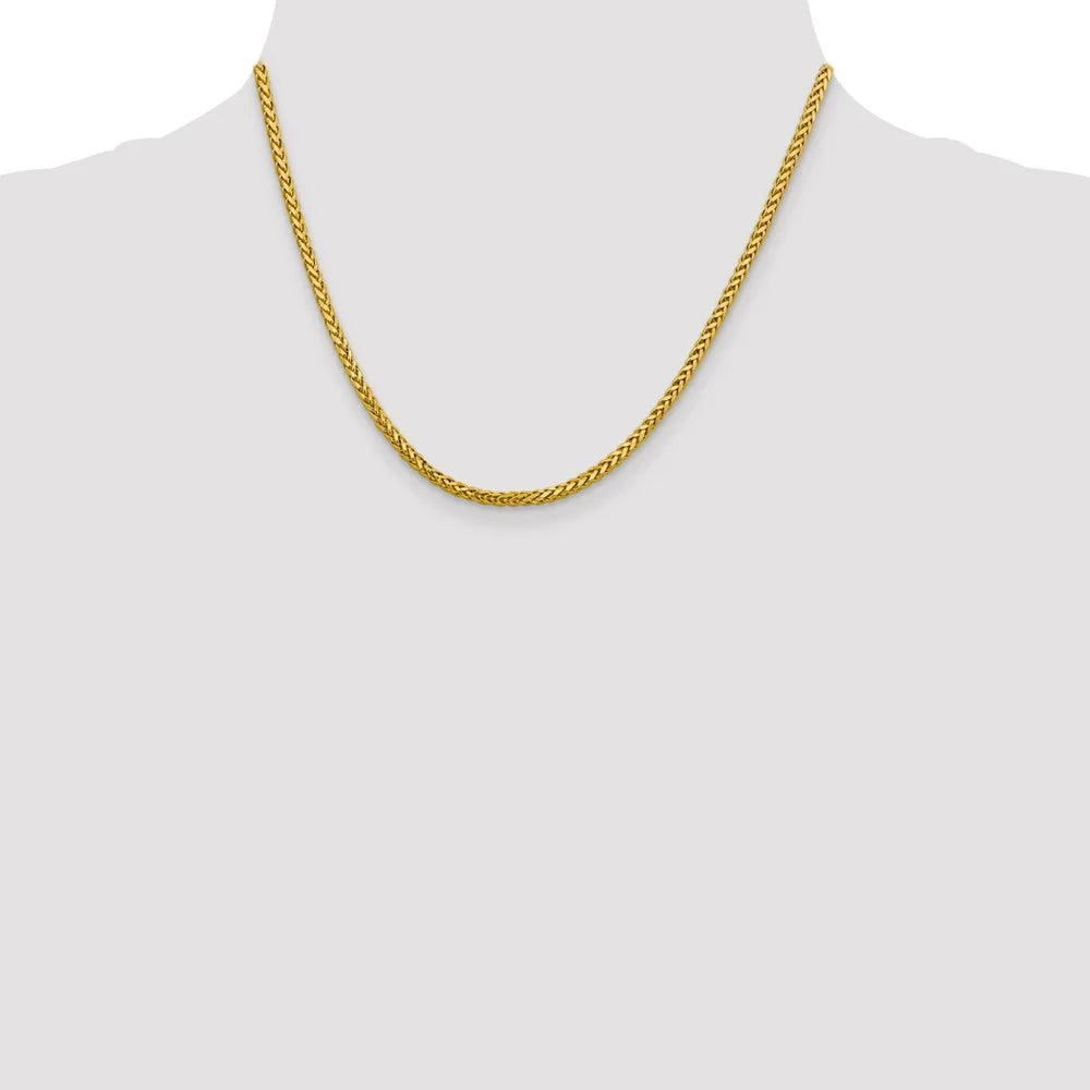 14kt Yellow Gold Diamond Cut Wheat Chain 18 inch Lobster Clasp S760