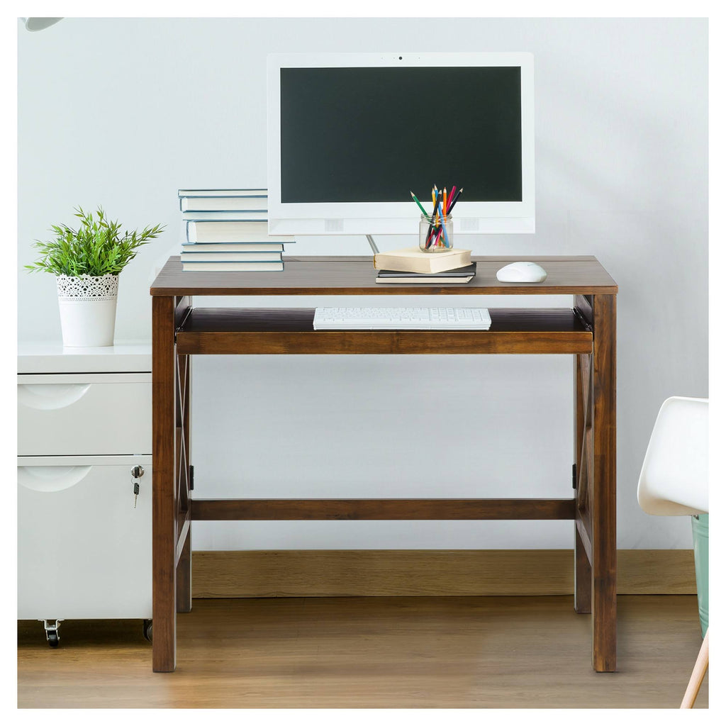 Warm Brown Folding Desk with Pull Out M810301